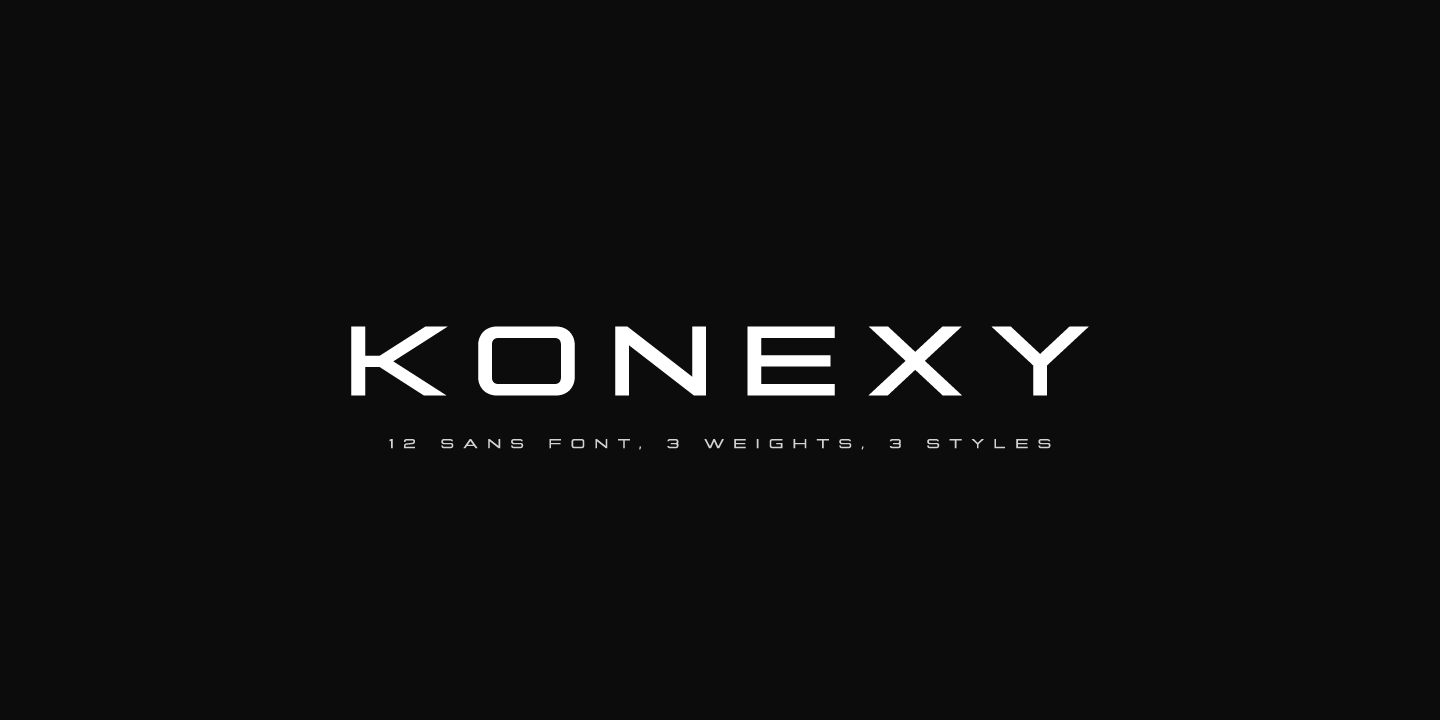 Пример шрифта Konexy Outline Light Italic